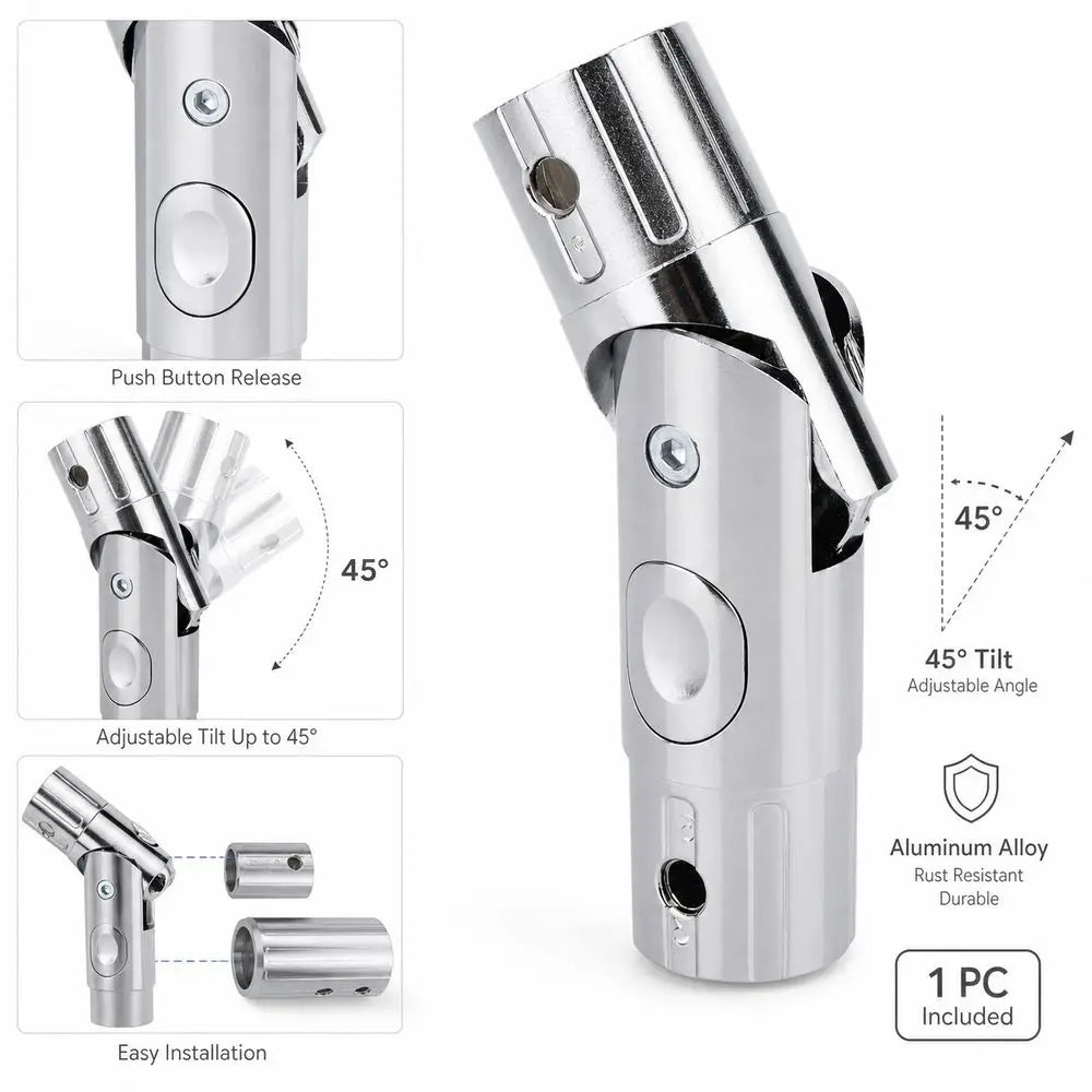 Aluminum Alloy Umbrella Tilt Adapter | Multi-Angle Push Button