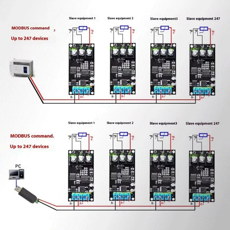 PT100 Temperature Transmitter RS485 Modbus RTU Sensor Module