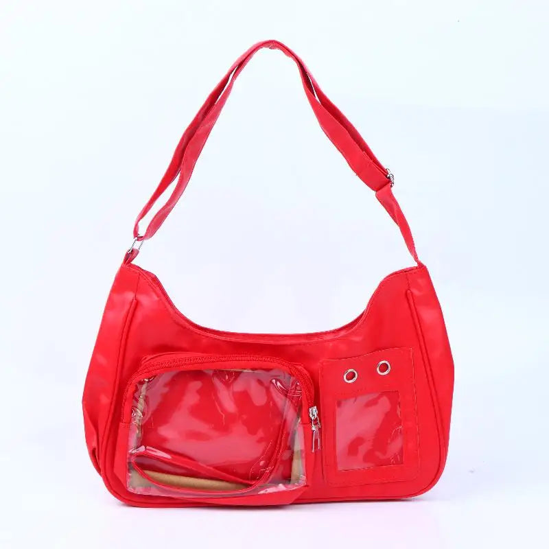 Transparent Ita Bag – Y2K Harajuku PU Crossbody Shoulder Bag