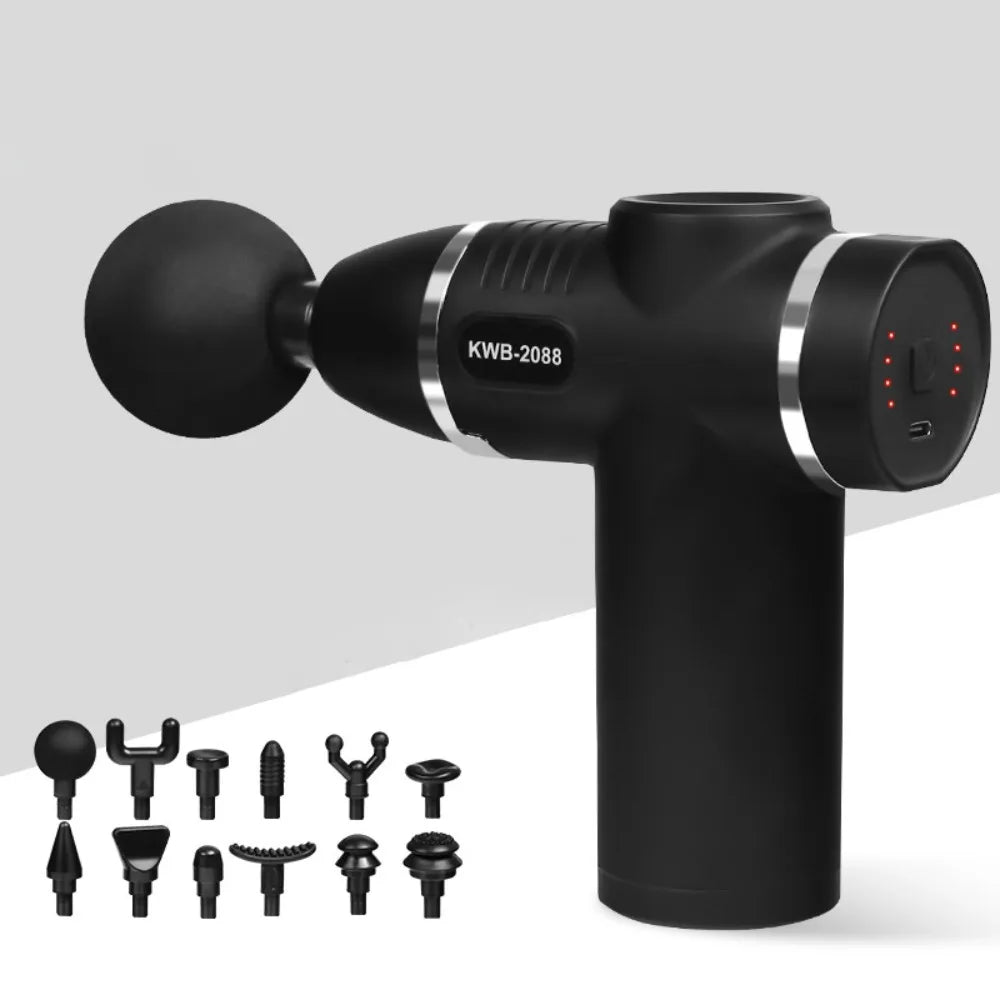 12-Head Fascia Massage Gun – 32 Speeds, LCD Display | SAMMY