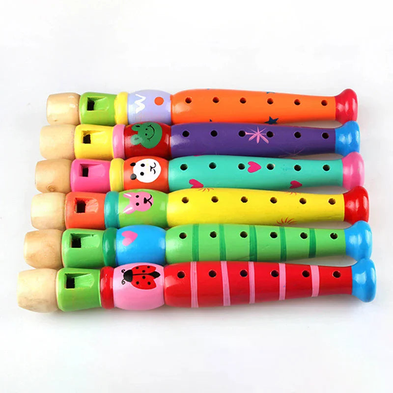 Kids Wooden Flute – Colorful Educational Woodwind Toy