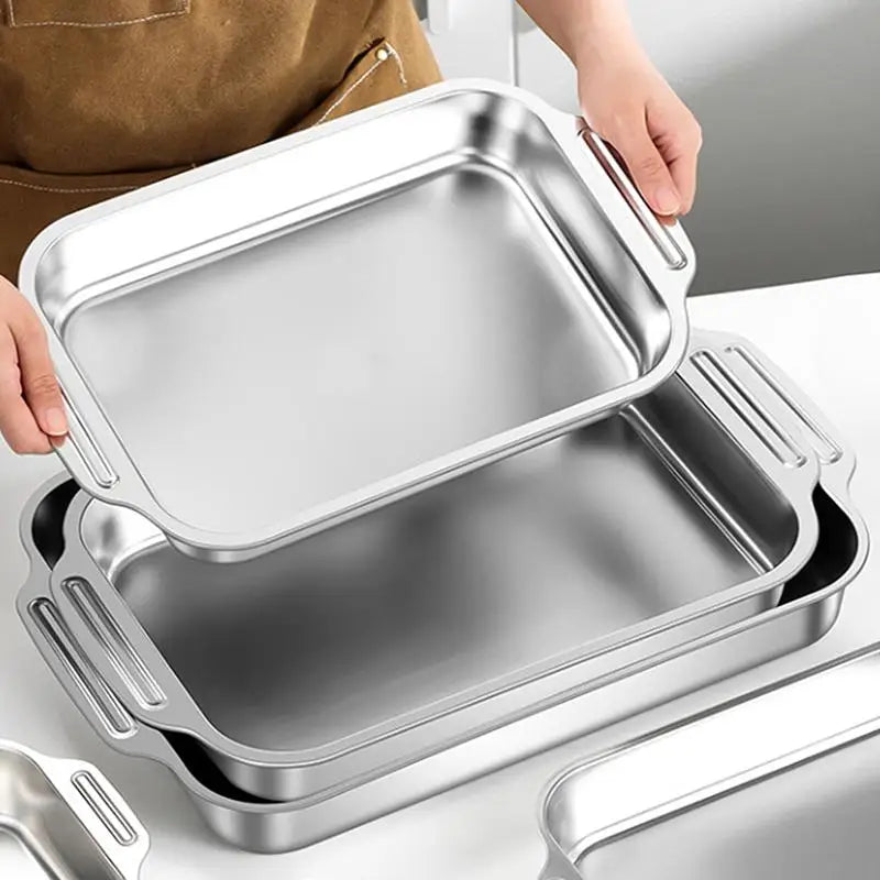 Stainless Steel Baking Pan with Lid – Deep Dish Cookware