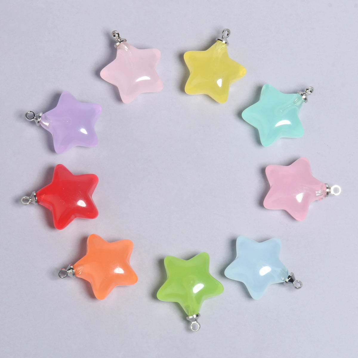 Resin Star Charms Candy Color DIY Jewelry Pendants – 10pcs