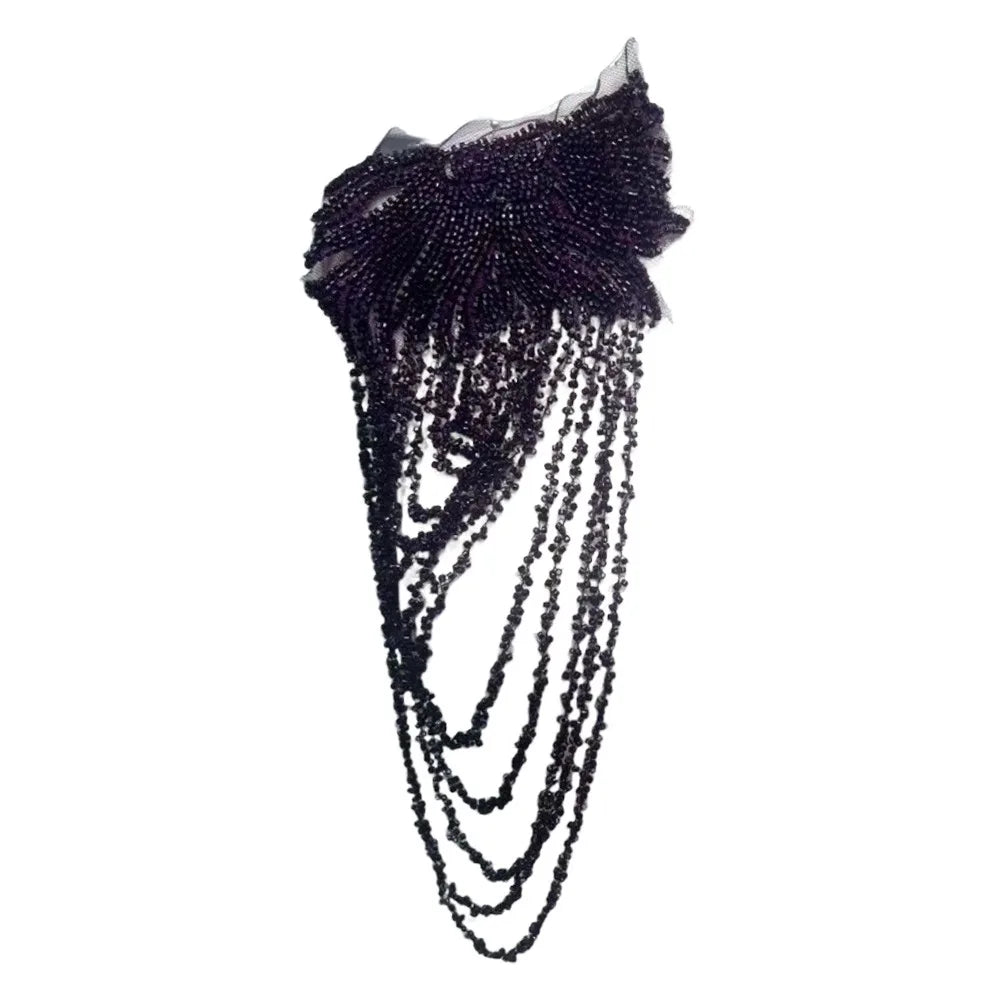 Crystal Bead Fringe Embroidery Patch – Tassel Sewing Appliqué
