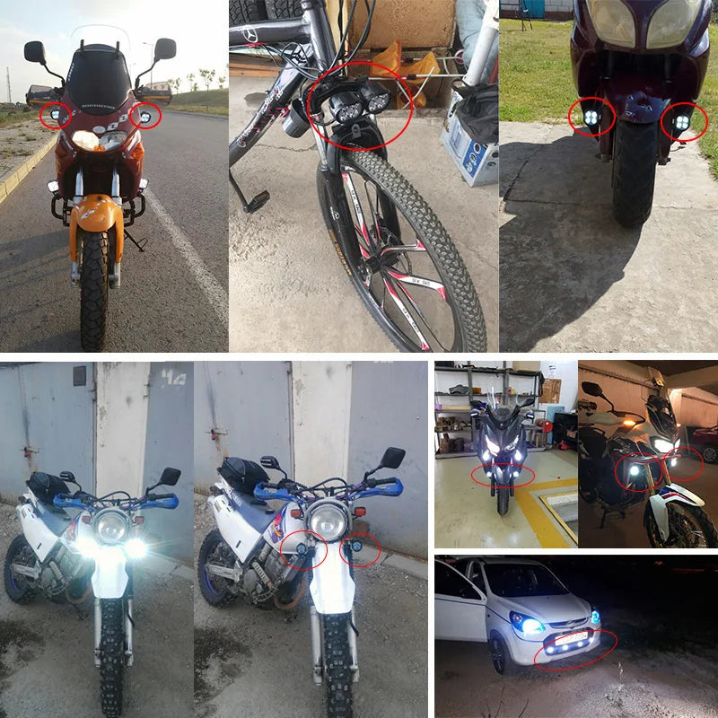 6 LED Motorcycle Spotlight Headlight – 1500LM IP65 Waterproof