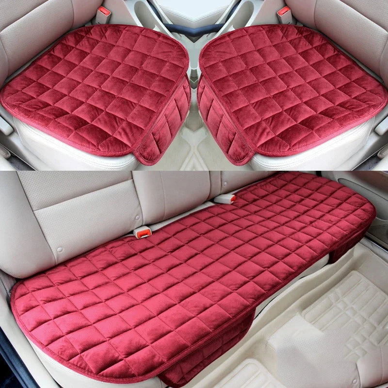 Universal Plush Car Seat Cover Set – 3-Piece Front & Rear