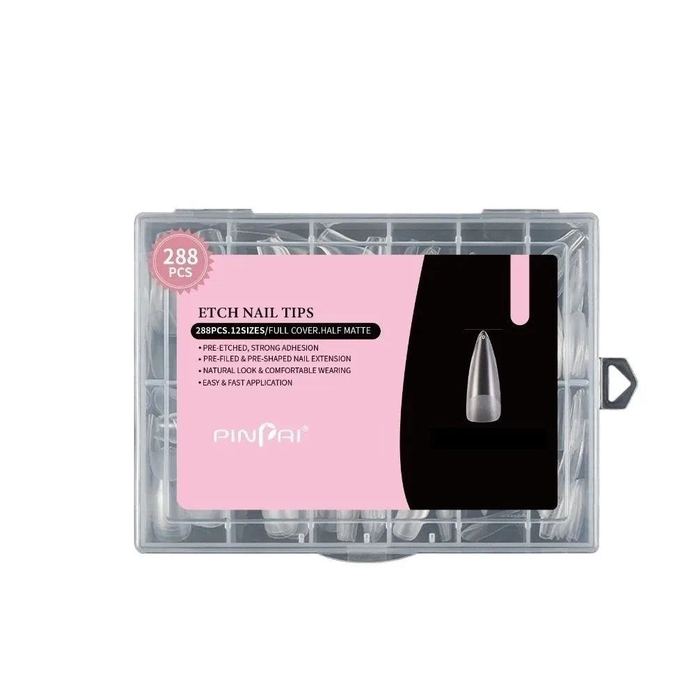 288pcs Ultra-Thin Soft Gel Nail Tips – Full Cover Extension Set
