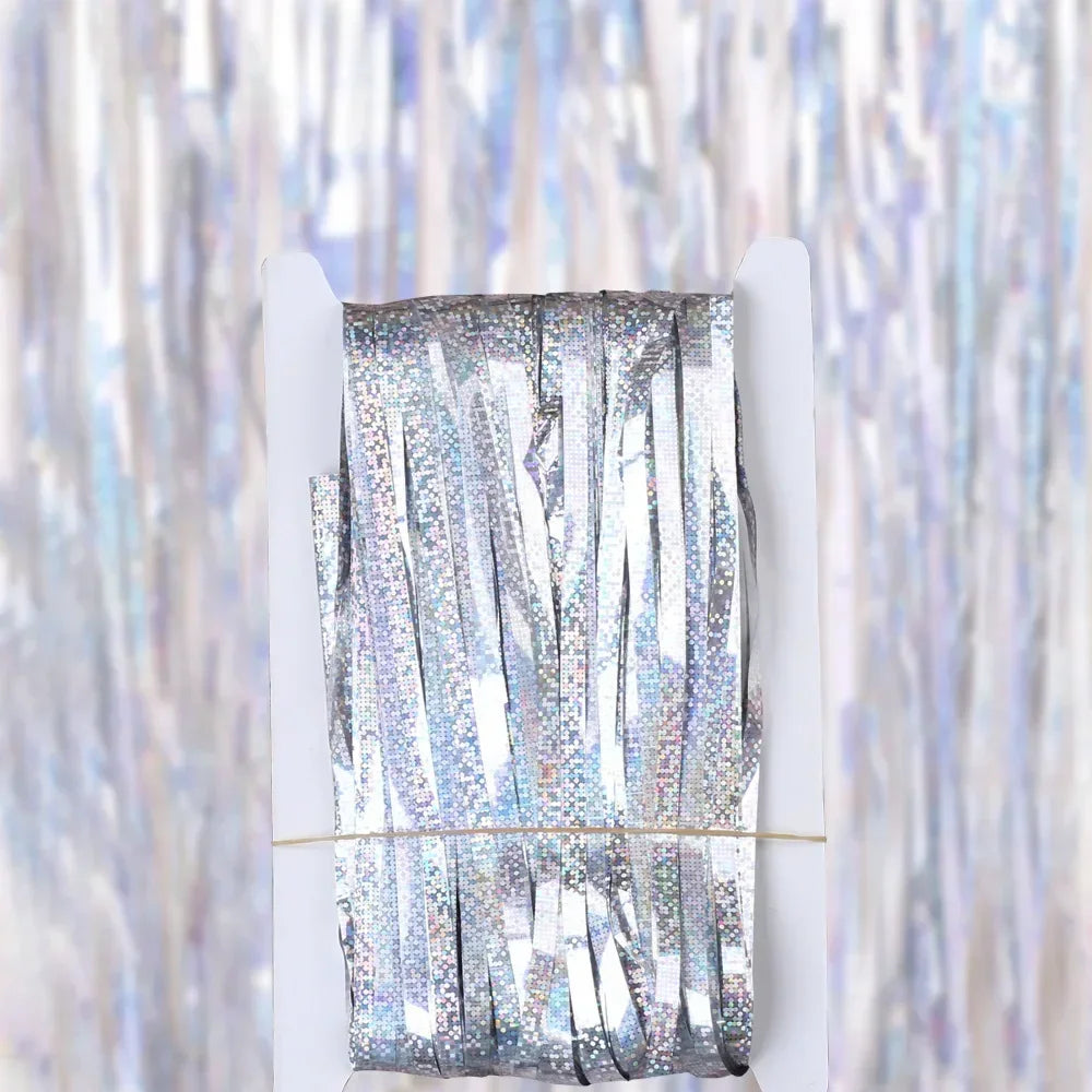 Pink Gold Foil Fringe Curtain – Party Photo Booth Backdrop