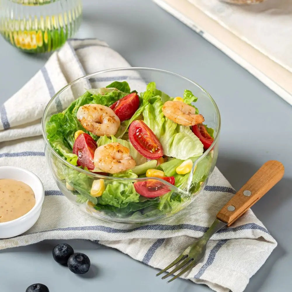 Japanese Glass Bowl 350ml & 600ml – Salad & Yogurt Serving