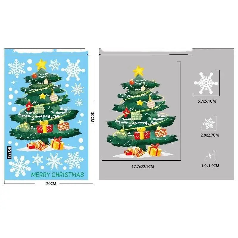 Christmas Window Clings – Removable Self-Adhesive PVC Decals
