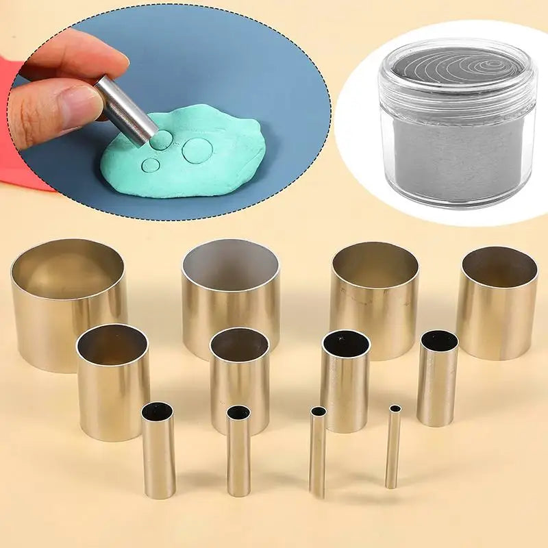 12-Piece Circle Cutter Set – Polymer Clay & Baking Stamps