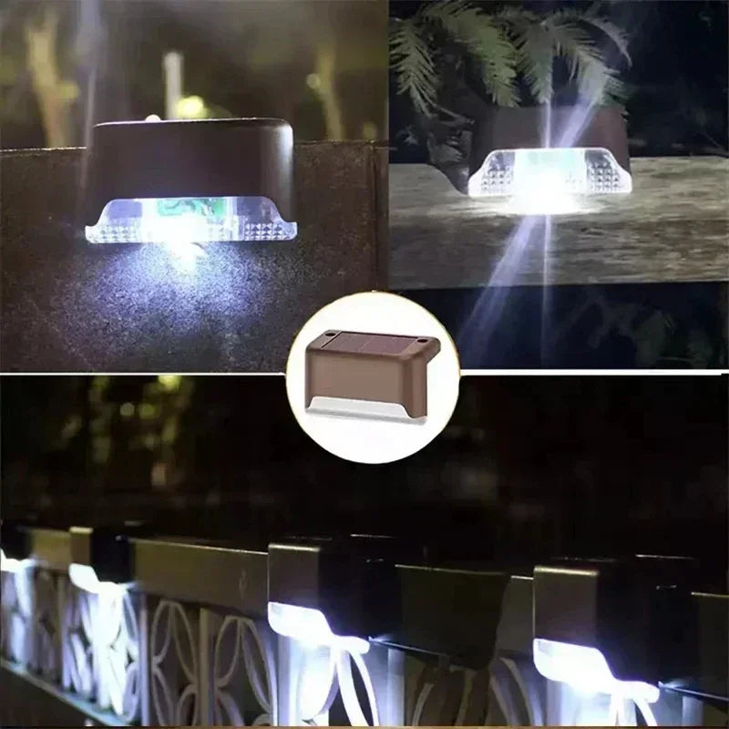 Solar Deck Lights Outdoor IP66 Waterproof LED Step & Fence Lamps