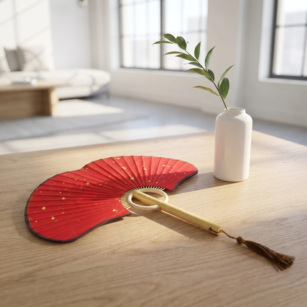 Ginkgo Round Bamboo Hand Fan – DIY Painting, Dance & Party