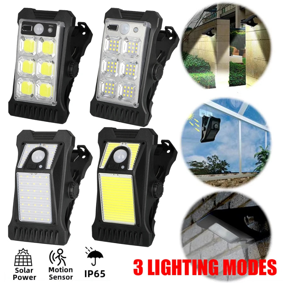 LED Solar Clip Light – Motion Sensor Outdoor Garden Lamp