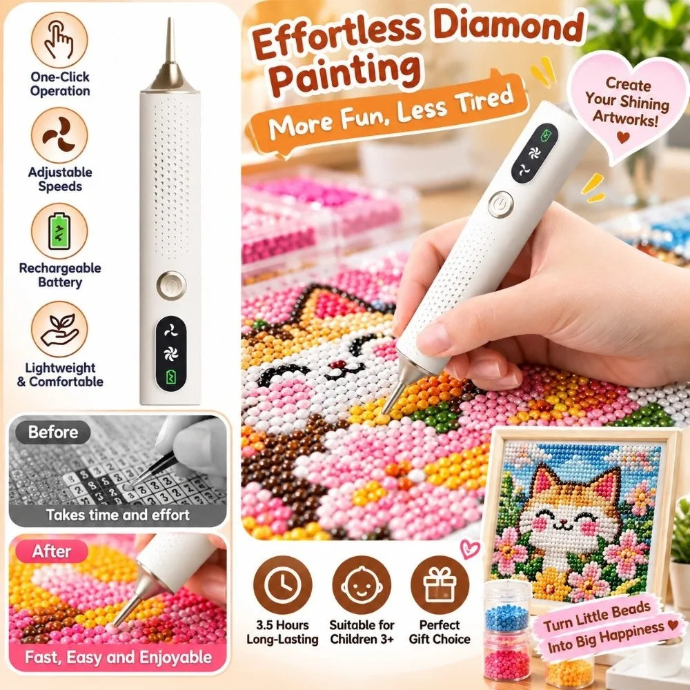 Wireless Electric Diamond Painting Pen – 2 Speed Auto Pick-Up