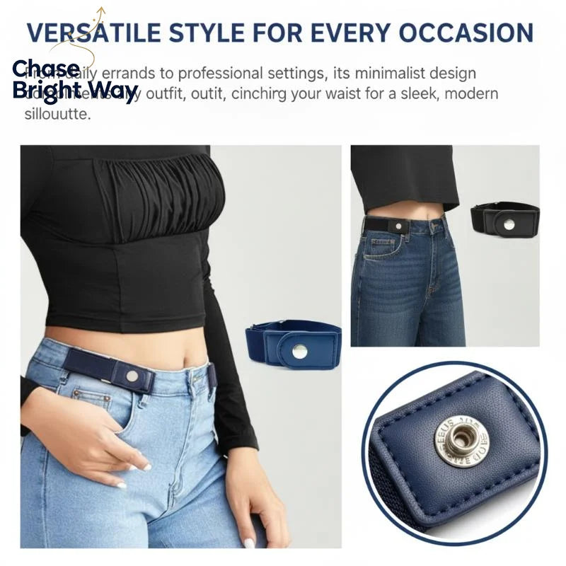 2-Pack No Buckle Elastic Stretch Belt – Unisex Adjustable Waist