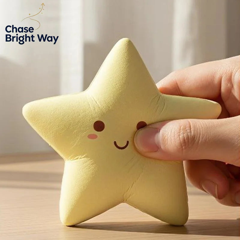 Yellow Star Squeeze Toy – Slow-Rebound PU Desk Fidget Ornament