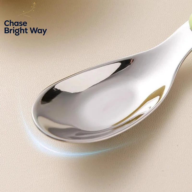 Baby Weaning Spoon – Food Grade Stainless Steel Flat Scoop