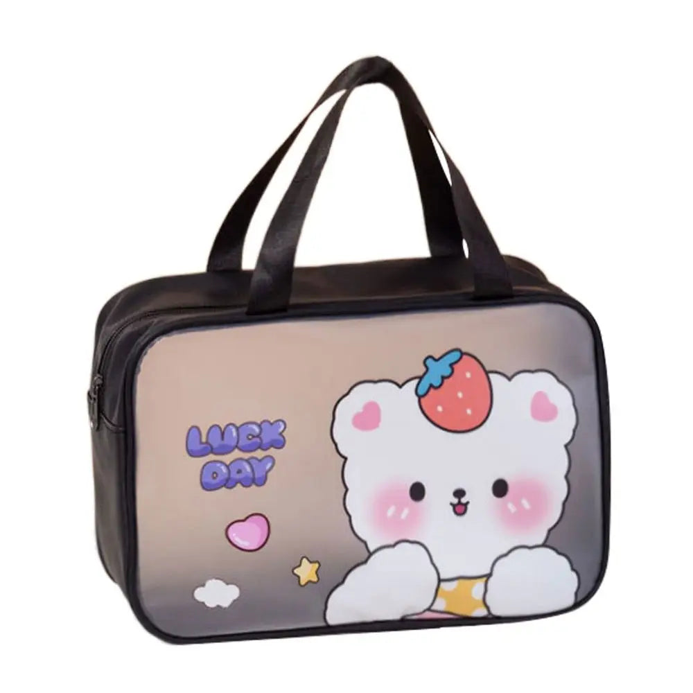 Transparent PVC Cartoon Cosmetic Bag – Waterproof Travel Organizer