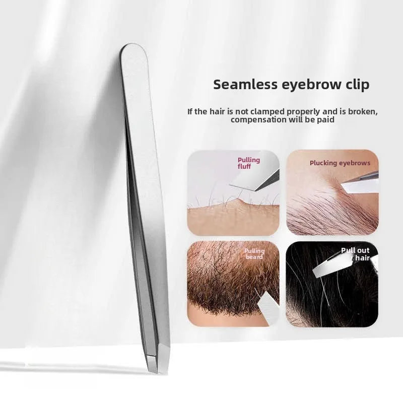 Stainless Steel Flat Tip Eyebrow Tweezers | Precision Beauty Tool
