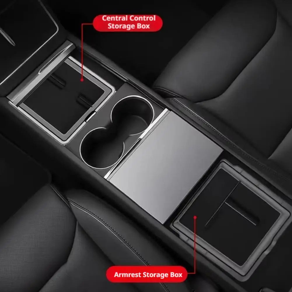Tesla Model 3 & Y Console Silicone Mat – 2-Pack Car Organizer