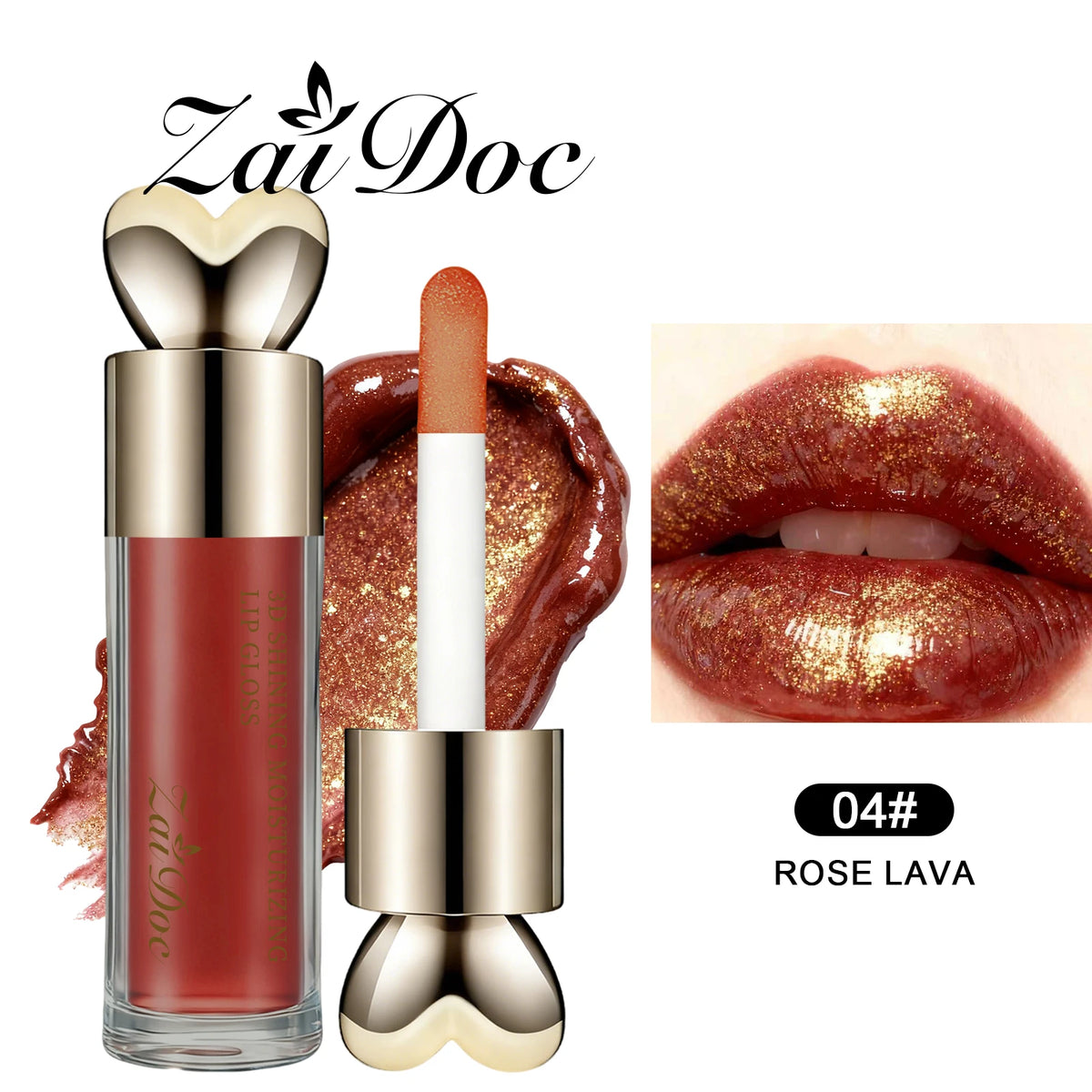 ZaiDoc 3D Shimmer Lip Gloss Set – 6 Colors Hydrating Lip Oil