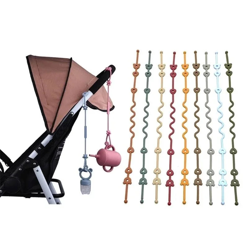 Silicone Baby Pacifier Clip Chain | Stroller & Highchair Strap