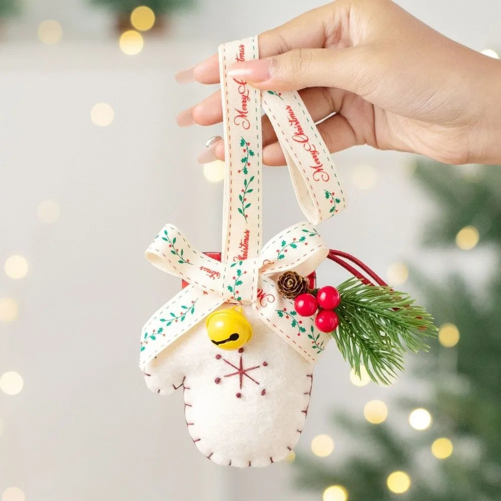 Retro Felt Christmas Ornaments – Glove, Boot & Tree Pendants
