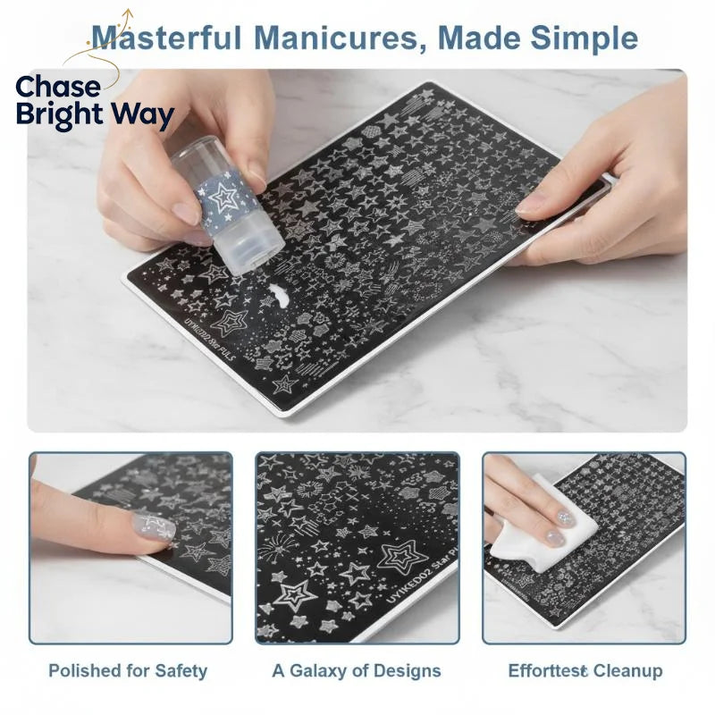 Nail Art Stamping Plate – Stars, Dots & Stripes | DIY Nails
