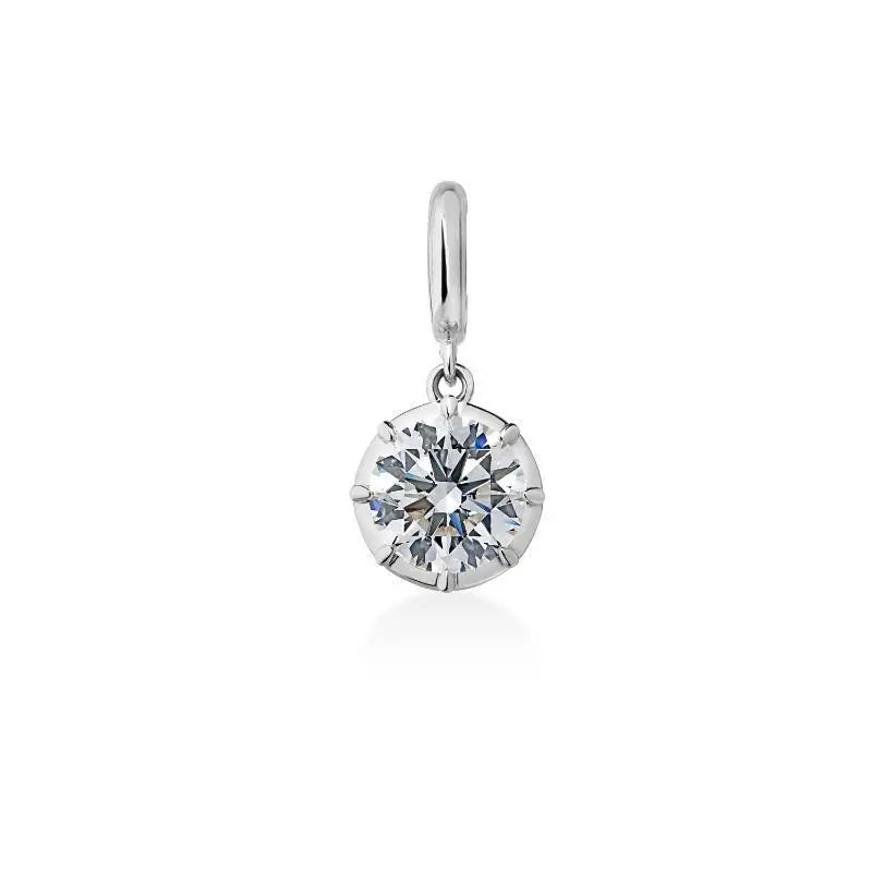 Women's Dainty CZ Pendant Necklace | Mixed Metal Bead Chain