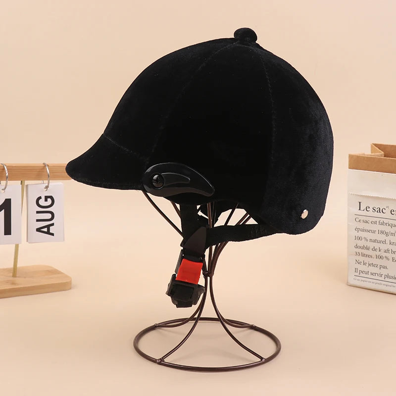 Unisex Equestrian Riding Helmet – Adjustable ABS Velvet Cap