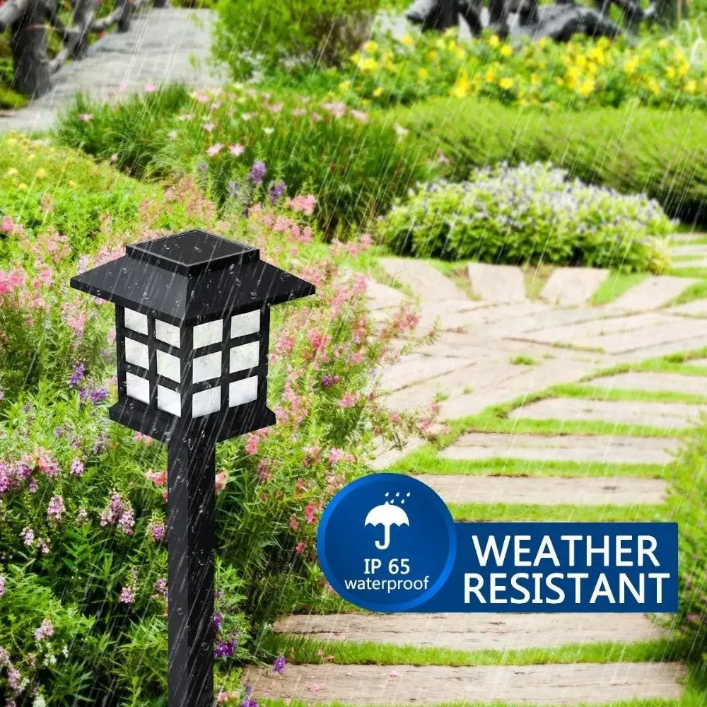 10-Pack Solar Garden Stake Lights – Retro House LED Lawn Lamps