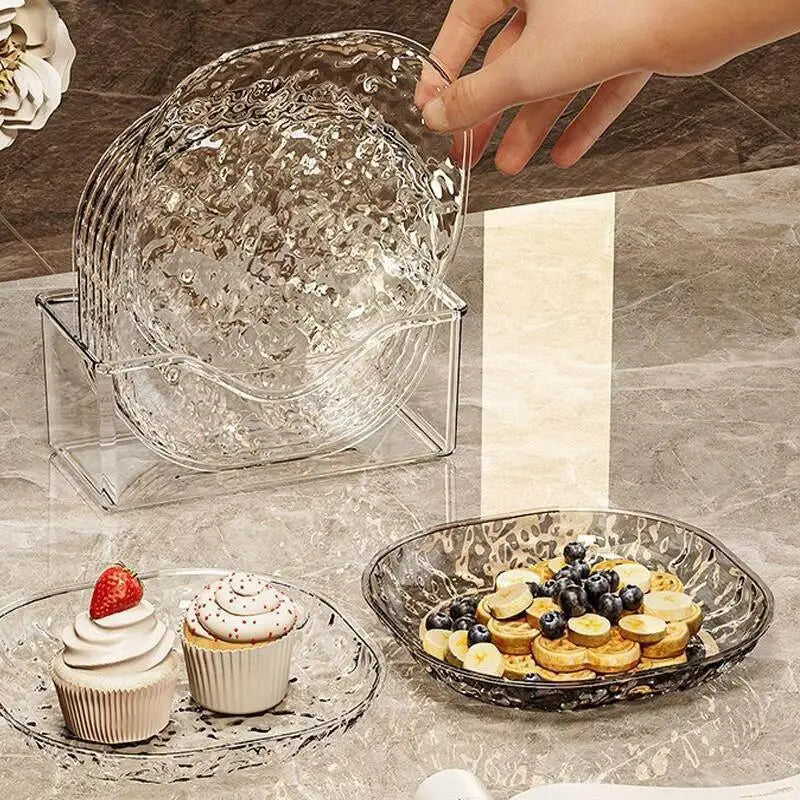8-Piece Shell Shape Snack & Fruit Plate Set – Stackable Dishes