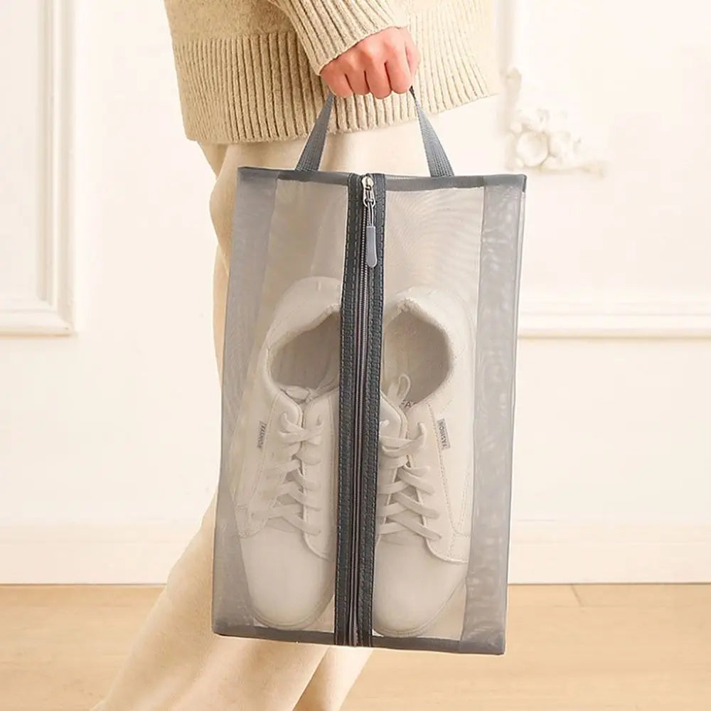 Breathable Mesh Shoe Bag – Travel & Sports Organizer Pouch