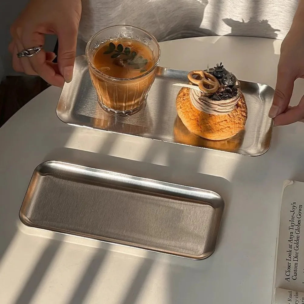 Nordic Stainless Steel Kitchen Storage Tray | Rectangular Plate