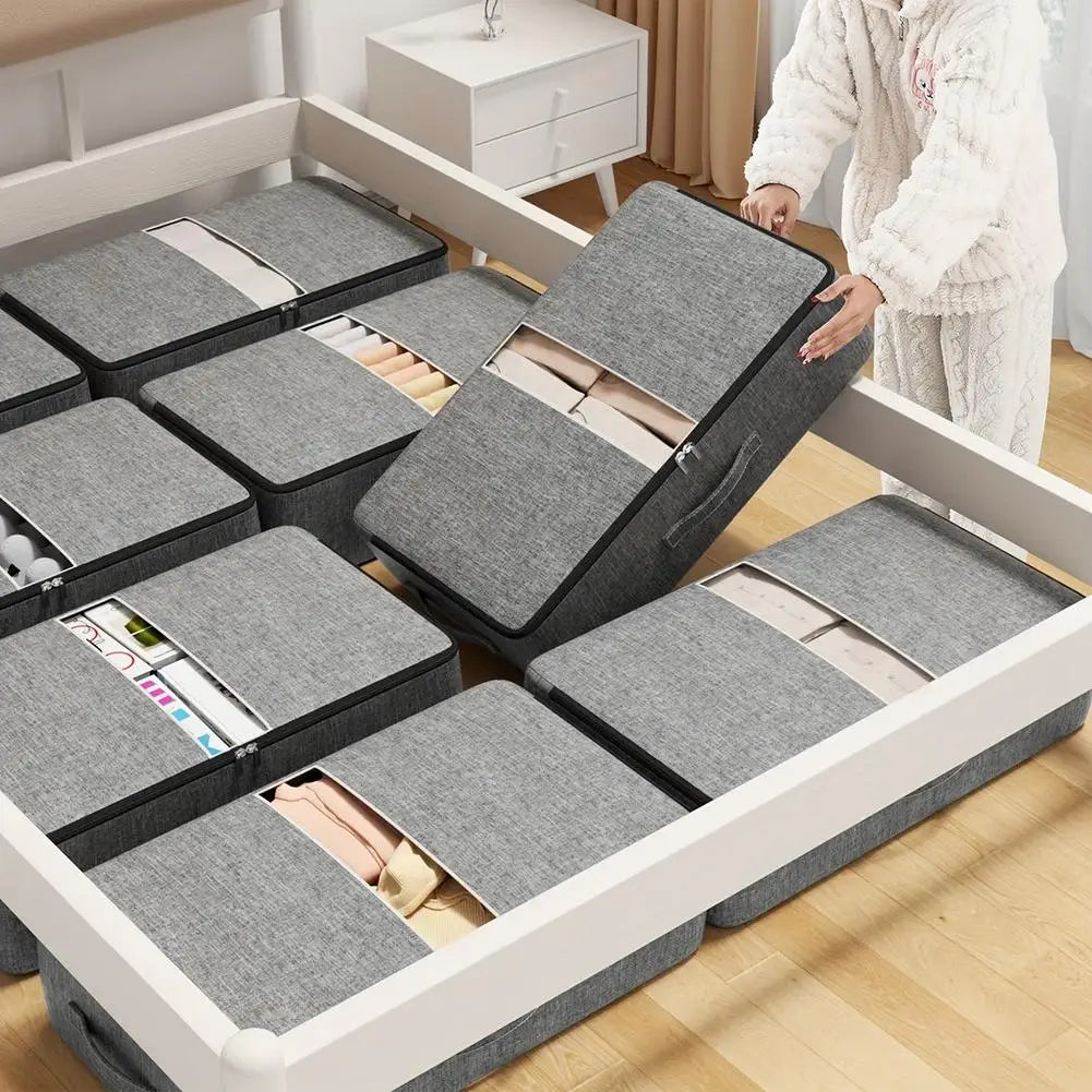 Under Bed Storage Bag – Transparent Window & Handle | 4 Sizes