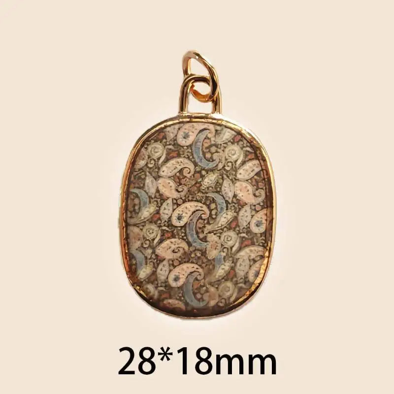 Vintage Oval Enamel Copper Pendants – DIY Jewelry Charms
