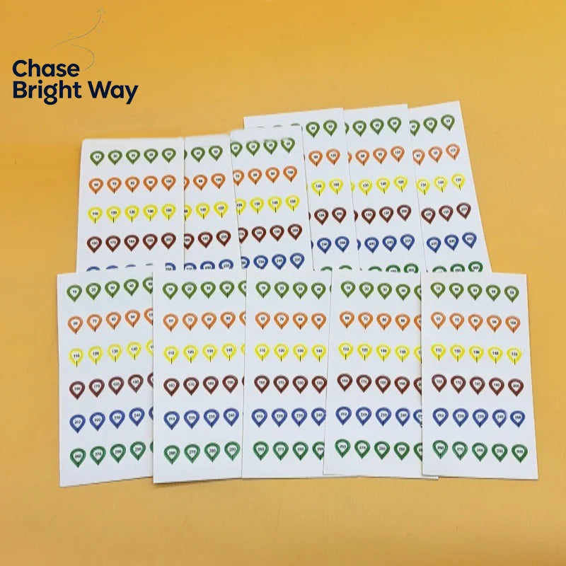 Scope Turret Sticker Set – 10 Sheets DOPE Distance Marker Tags