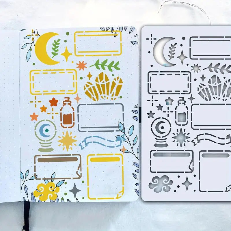 15-Piece Reusable Drawing Stencils for Journals & Scrapbooks