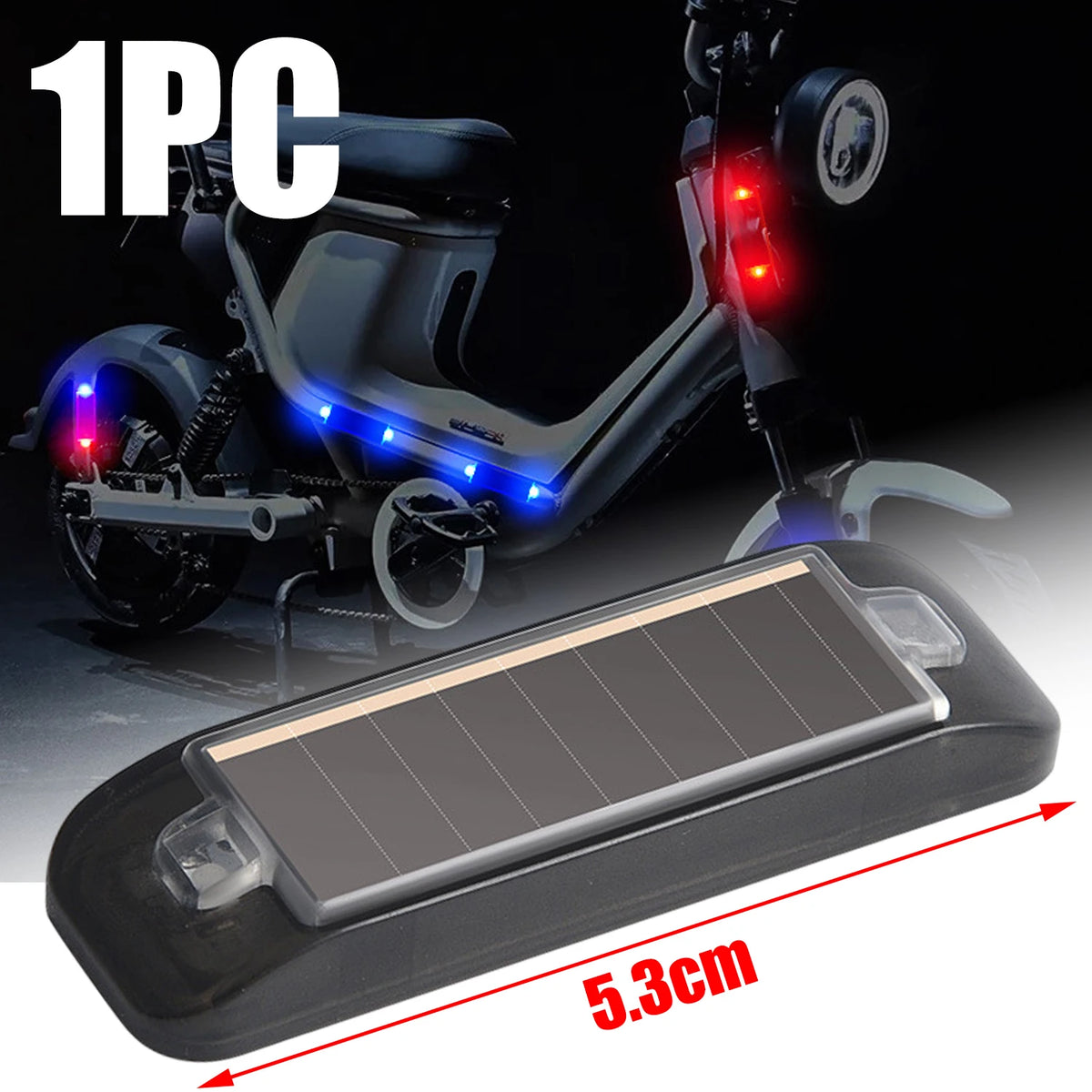 Solar LED Strobe Warning Light – Car, Motorcycle & Bike