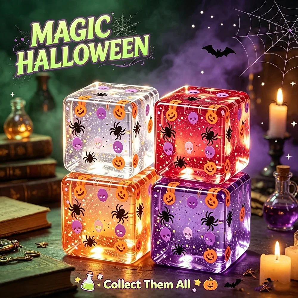 Halloween Ice Cube Squishy Toy – Pumpkin Spider Fidget