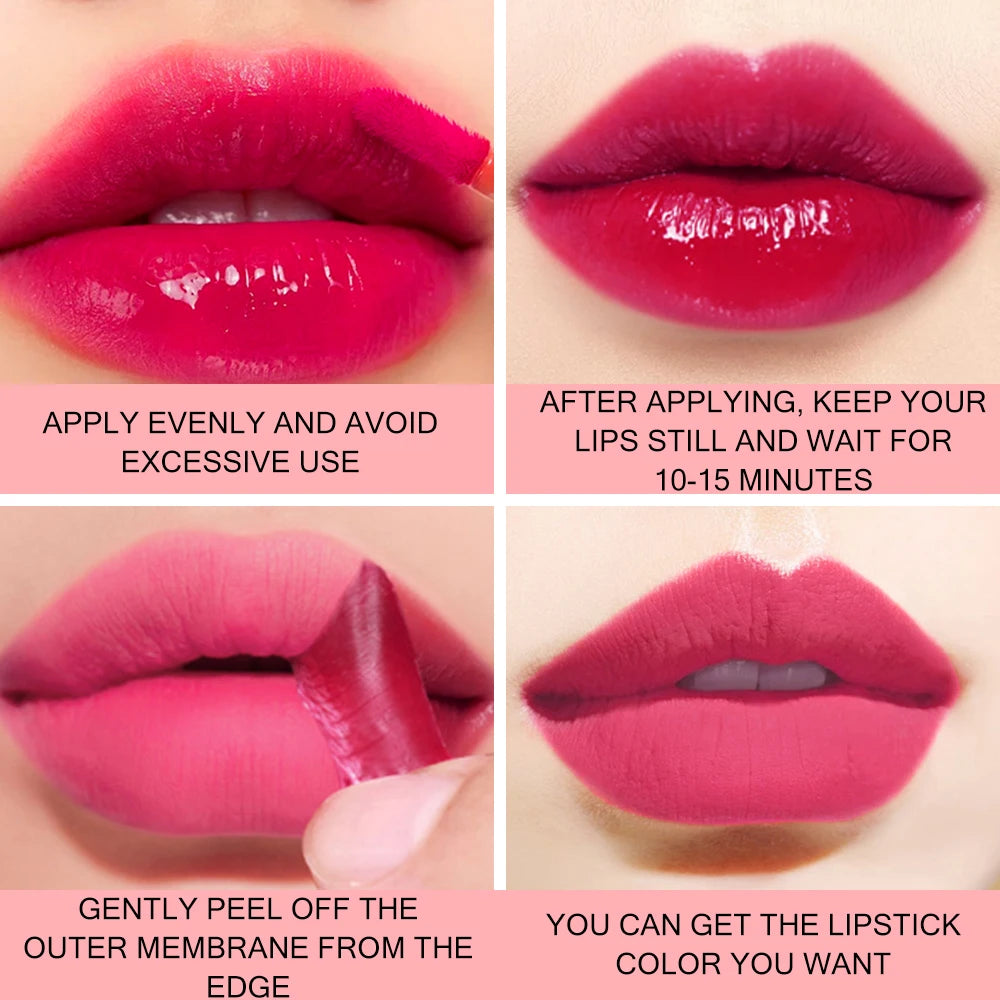 YTRUNS 6-Color Liquid Lip Gloss Set – Waterproof Peel-Off Tint