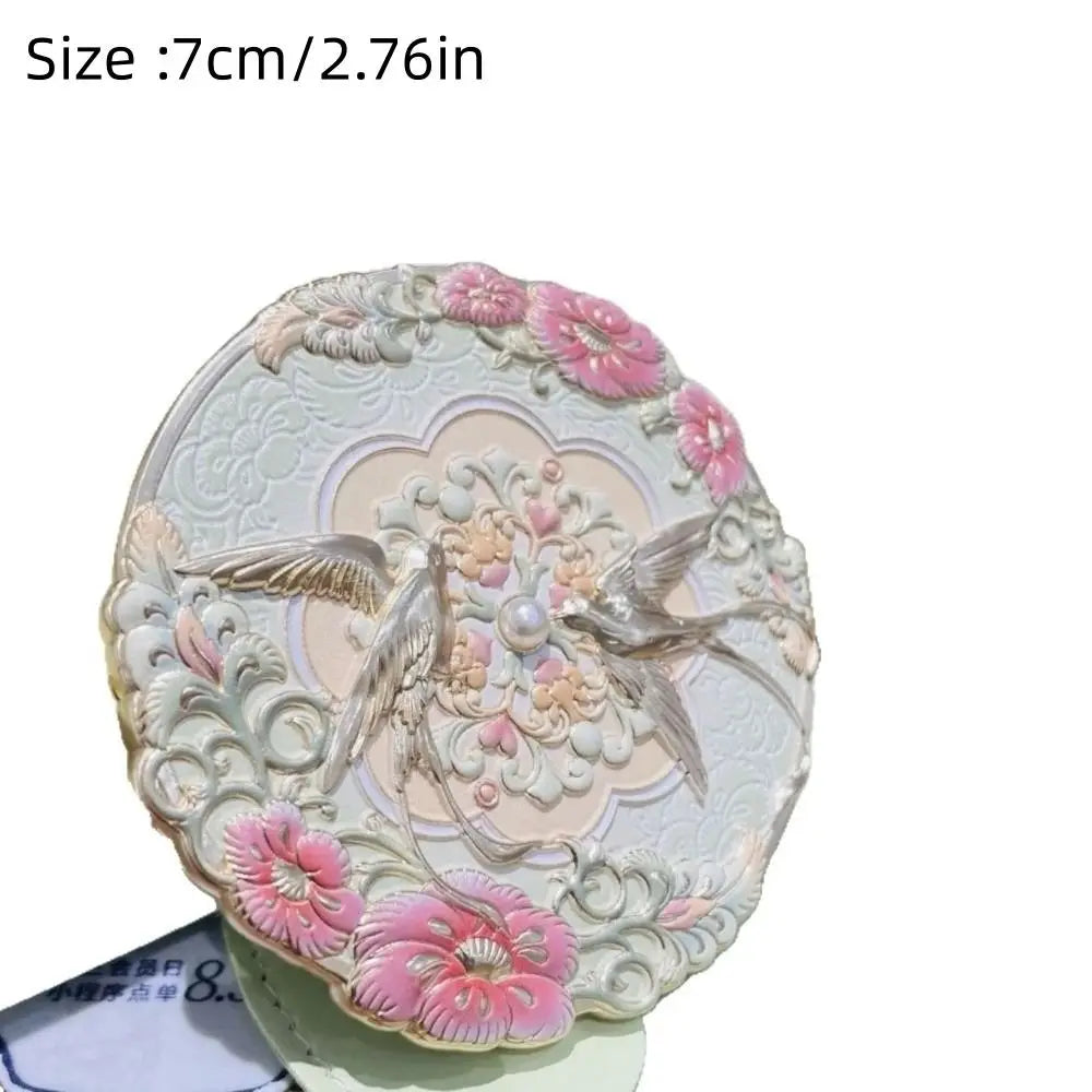 Vintage Chinese Peony Pocket Mirror – Compact Makeup Mirror