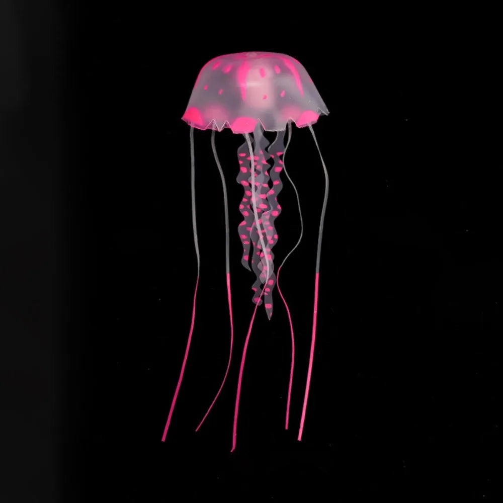 Glowing Silicone Jellyfish Aquarium Ornament | Fish Tank Decor