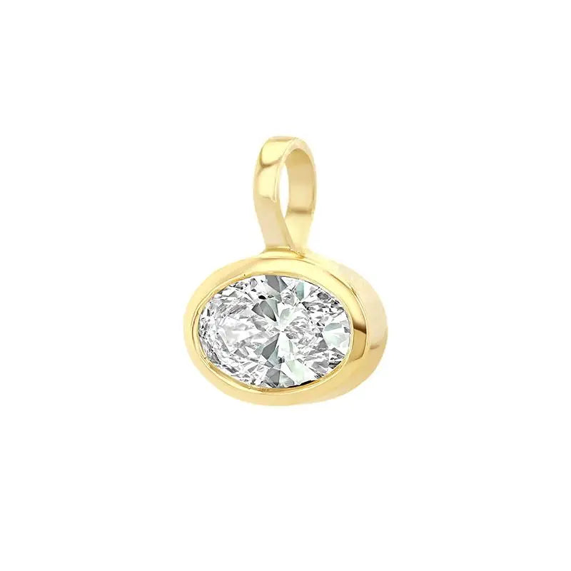 Geometric Gold Plated Necklace – White Zircon Pendant for Women
