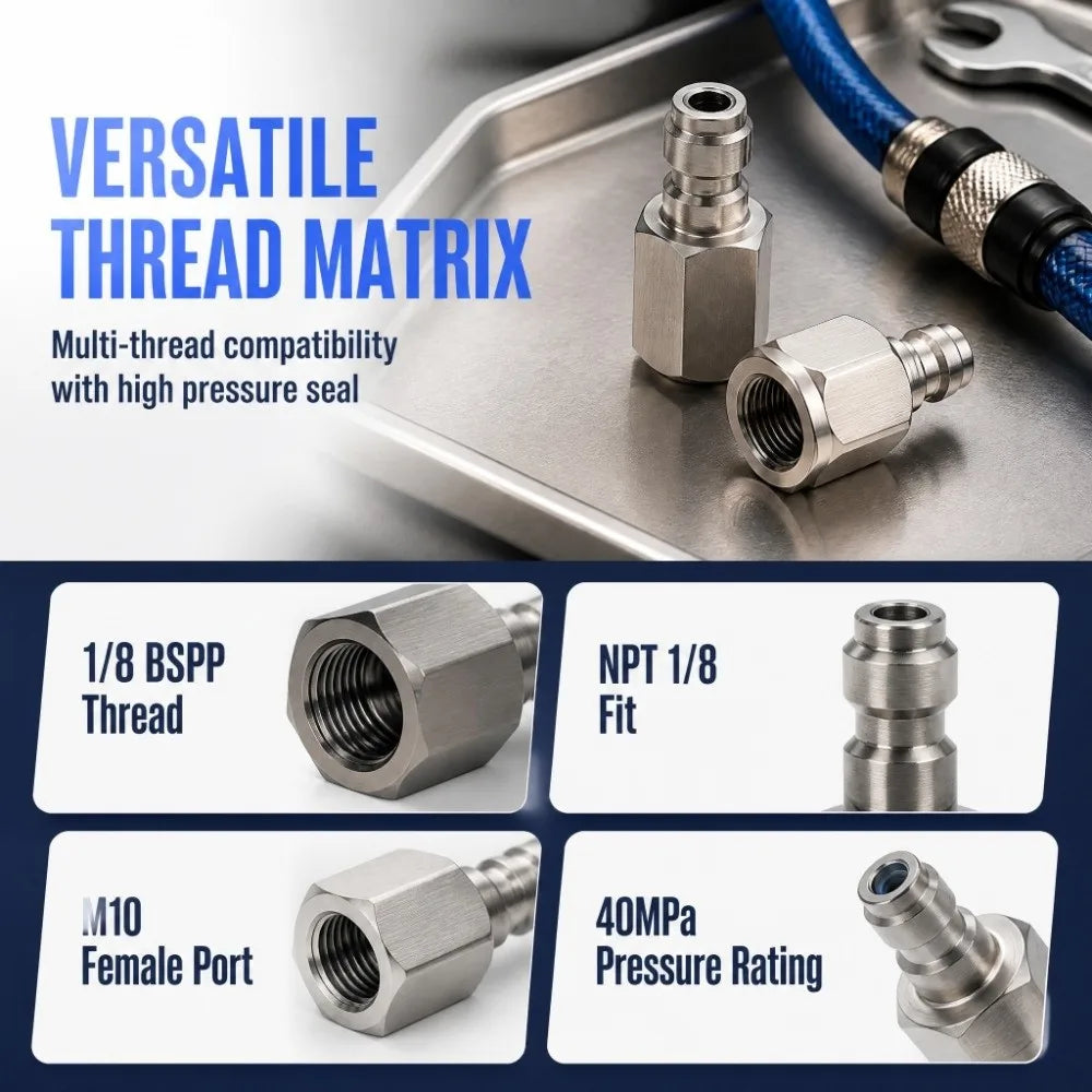 Stainless Steel Quick Connect Air Fitting | 1/8 BSPP Thread