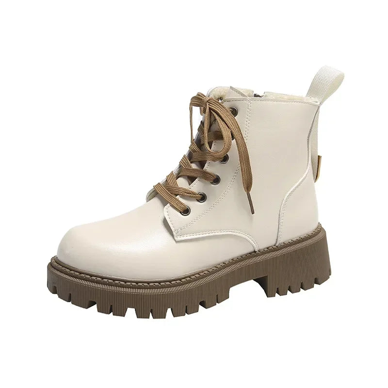 LEDP Women's British Style Ankle Boots – Platform Moto