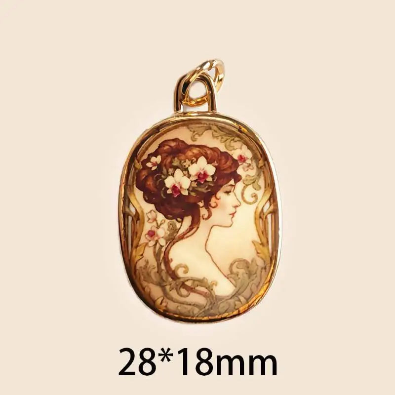 Vintage Oval Enamel Copper Pendants – DIY Jewelry Charms