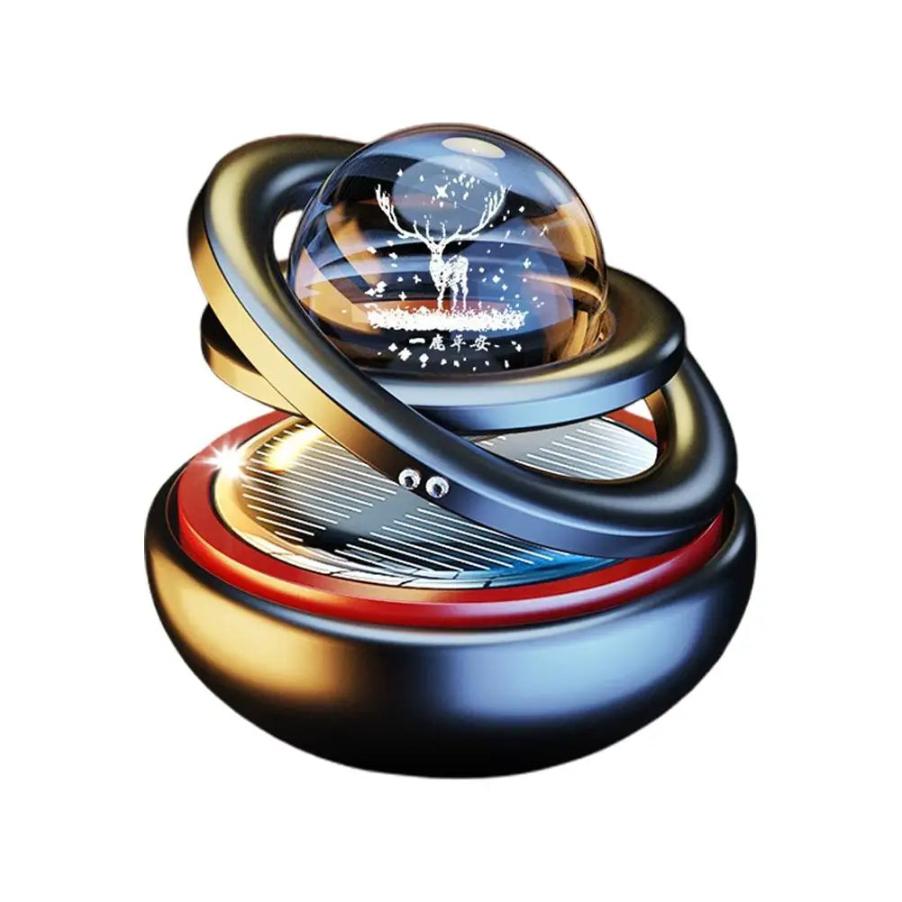 Solar Rotating Crystal Ball Car Aromatherapy Hanging Ornament