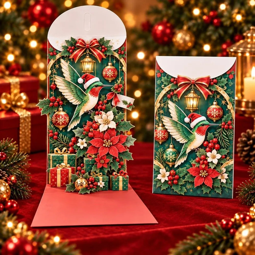 Pop-Up 3D Christmas Money Card – Santa & Snowman Gift Holder